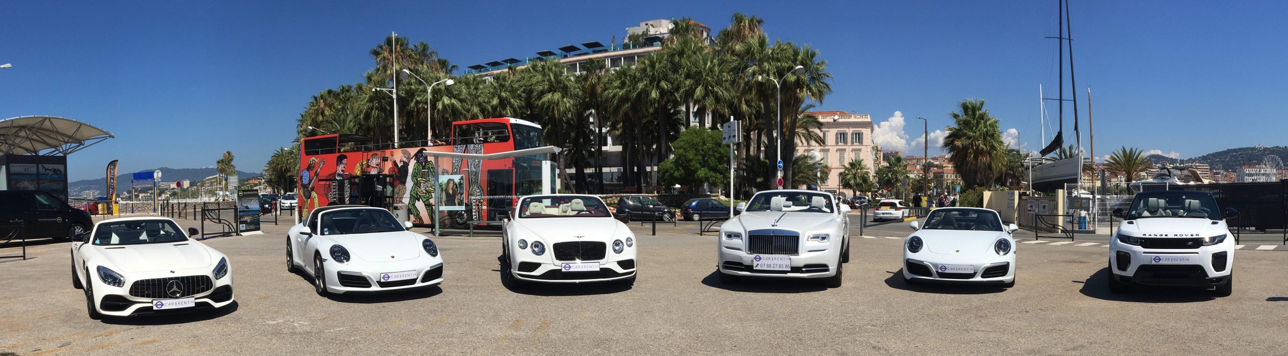Location de voiture de sport sur la Côte d'azur, White-collection-Car4rent-Cannes