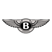 a black and white logo with wings
